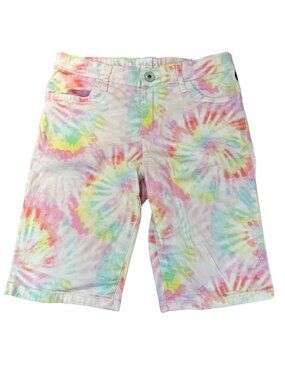 Children's Place Girls Rainbow Tie Dye Twill Adj. Waist Skimmer Shorts(SKU:188G)